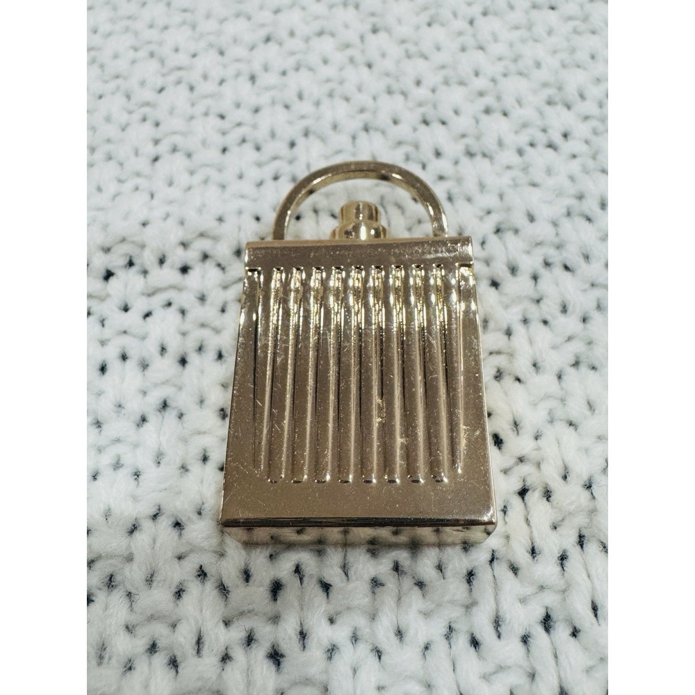 Chloé Gold Tone Perfume Bottle Padlock Charm Pendant Designer